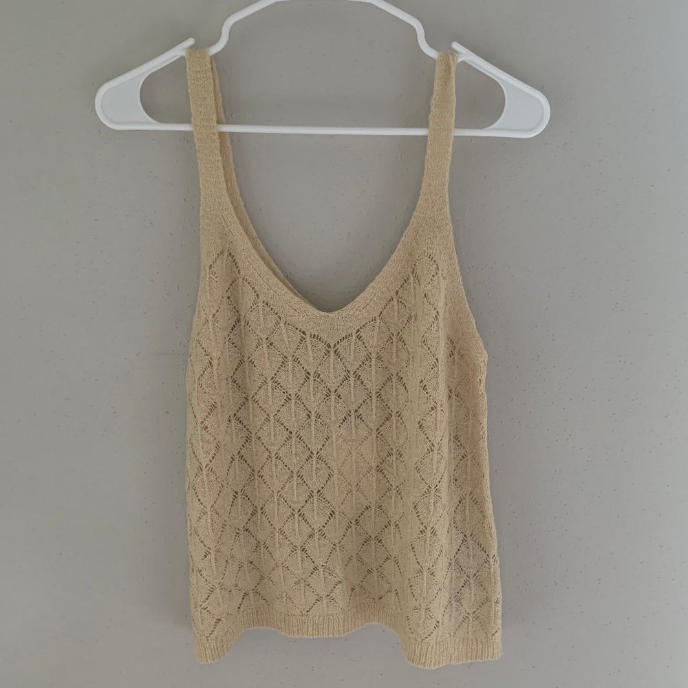 Knitted Crocheted Tank Top Scoop Neck Soft and Silky Like Butter Shell Design